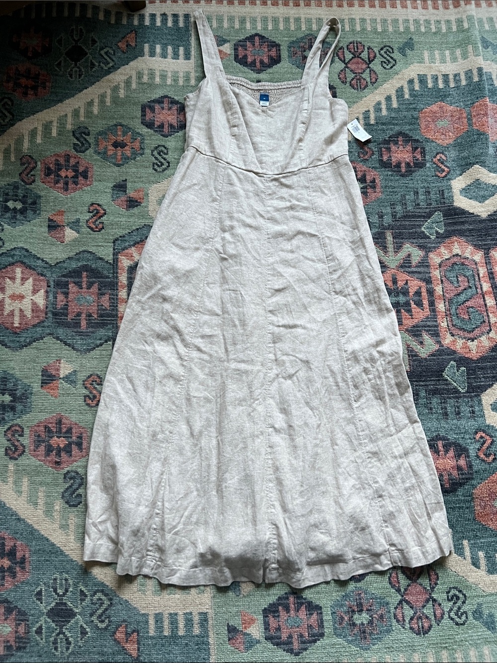 Old Navy Light Tan Linen Blend Dress